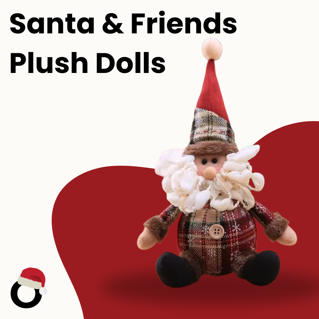 Hollyvia™ Santa & Friends Plush Dolls
