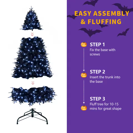 Hollyvia™ Prelit Black Christmas Tree