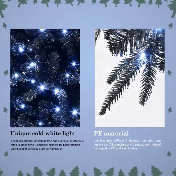 Hollyvia™ Prelit Black Christmas Tree