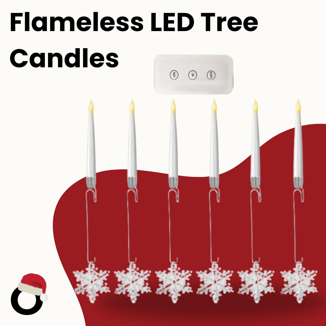 Hollyvia™ Flameless Christmas Tree LED Candles with Remote (6pcs Set)