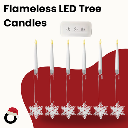 Hollyvia™ Flameless Christmas Tree LED Candles with Remote (6pcs Set)