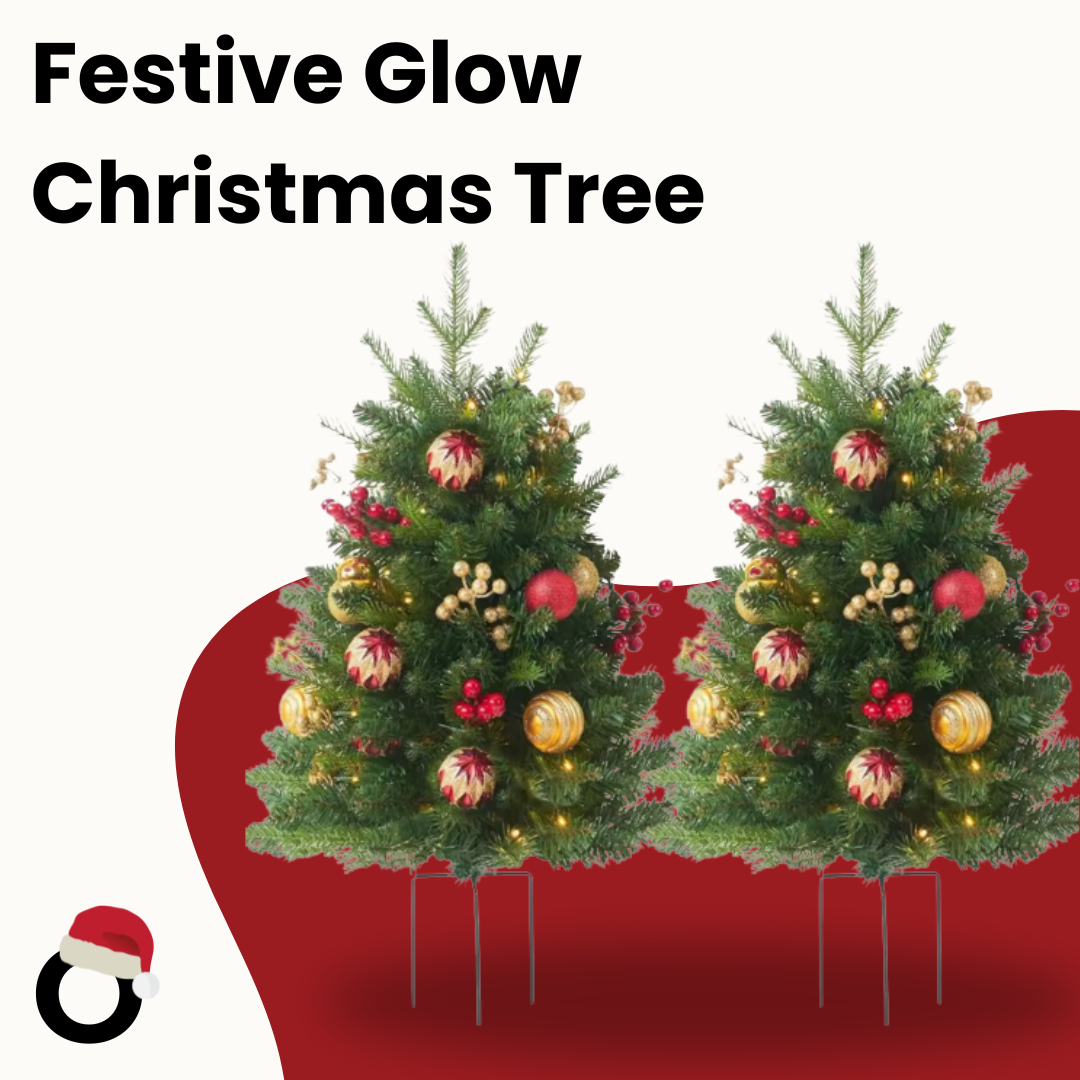 Hollyvia™ Festive Glow Outdoor & Indoor Christmas Tree with Ornaments