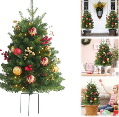 Hollyvia™ Festive Glow Outdoor & Indoor Christmas Tree with Ornaments