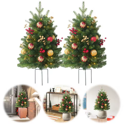 Hollyvia™ Festive Glow Outdoor & Indoor Christmas Tree with Ornaments