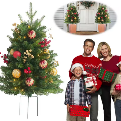 Hollyvia™ Festive Glow Outdoor & Indoor Christmas Tree with Ornaments