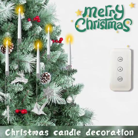 Hollyvia™ Flameless Christmas Tree LED Candles with Remote (6pcs Set)