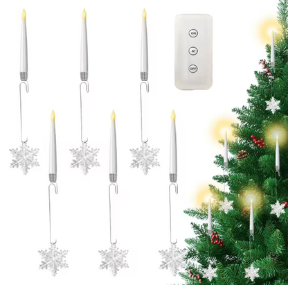 Hollyvia™ Flameless Christmas Tree LED Candles with Remote (6pcs Set)