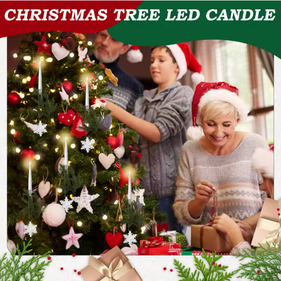 Hollyvia™ Flameless Christmas Tree LED Candles with Remote (6pcs Set)
