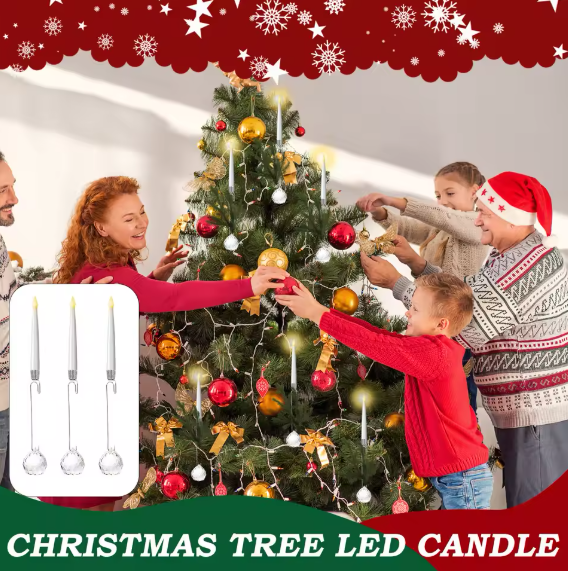 Hollyvia™ Flameless Christmas Tree LED Candles with Remote (6pcs Set)